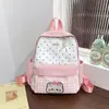Mochila de Estilo Coreano de Moda con Puntos y Lindo Gato de Dibujos Animados Alta Apariencia Casual Cuadros Guardería Niños Pequeña Bolsa Escolar