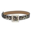Cinto Decorativo Feminino Popular Transfronteiriço Novo Sexy com Estampa de Leopardo ou Cobra Fivela Quadrada Grande de Strass Cinto Largo Europeu e Americano