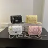 Bolso bandolera INS para mujer 2024 nuevo diseño de moda acolchado pequeño cuadrado con cierre de cadena bolso de hombro