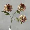 Nova flor de batata doce de 3 cabeças decoração de cena de casamento flores artificiais atacado arco pilar fundo arranjo floral flores de seda atacado