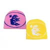 Gorro de Punto Personalizado Jacquard Cara de Estrella Estilo Europeo y Americano para Hombres y Mujeres, Cálido Moda Hip-Hop Street Skateboard, Gorro al por Mayor