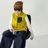 Ropa para Niños Tongku 2026 Invierno Nuevo Estilo Coreano Chaleco Cálido para Niños Top Grueso Casual Infantil Conjunto de Dos Piezas Moderno