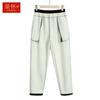 Pantalones de mujer de mediana edad y anciana, pantalones gruesos con forro polar de invierno, pantalones casuales de abuela con banda elástica, pantalones rectos de cintura alta para mamá