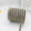 Nueva Cadena de Garras de Diamante Multicolor de Tres Filas Cadena de Pedrería Densa Galvanizada Cadena de Pedrería Versátil Cadena de Pedrería Cosida a Mano para Bricolaje Joyería