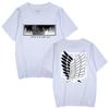 Camiseta Estampada com Padrão de Anime Japonês Attack on Titan Algodão Puro Street Harajuku Moda de Verão Tops para Homens e Mulheres