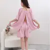 Ropa ligera de moxibustión y masaje de verano, delgada, transpirable, fácil de lavar, secado rápido, con mangas, cierre de botón en la espalda, estilo pullover, adecuada para fisioterapia y sauna