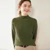 Suéter de cachemira de tres hilos para mujer, suéter de cachemira de color liso para mujer, capa base, estilo cálido engrosado, estilo retro