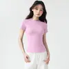 Conjunto de camiseta deportiva de manga corta para mujer, secado rápido, corte ajustado, para yoga, running, Pilates y entrenamiento de fitness