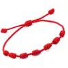 Comercio Europeo y Americano Tejido a Mano Popular en Amazon Pulsera de Hilo Rojo de Siete Secciones para Padres-Hijos y Mejores Amigos Cadena de Pulsera Roja