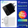 40W padrão europeu nitreto de gálio 1C1A carregador multi-protocolo PD20W + QC3.0 porta dupla PPS independente carregamento rápido inteligente