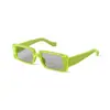 Gafas de Sol Cuadradas Pequeñas de Marco Delgado de Moda Europea y Americana Más Vendidas de Amazon para Hombres y Mujeres, Gafas de Sol de Alta Gama con Monturas de Carey Verde Fluorescente