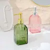 Frasco de Vidro Criativo com Manchas Vitrais Prensador para Álcool em Gel Frasco de Loção Frasco de Vidro Criativo Frasco Vazio para Gel de Banho Shampoo Venda por Atacado