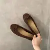 Sapatos Baixos Slip-on Femininos Versáteis Outono/Inverno Retrô Francês Novo Estilo Laço Bico Baixo Sapatos Individuais 2026 Sapatilhas