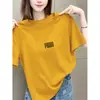 Camiseta de Algodão Puro Manga Curta Estilo Novo 2026 para Mulheres, Estilo Coreano, Versátil, Clareadora, Rejuvenescedora, Top Básico, Roupas Femininas de Verão