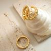 TikTok Más Vendido Celebridad de Internet Anillo Personalizado de Zirconia con Diamantes Completos Acero Titanio Chapado en Oro Anillo de Dedo Nicho Joyería Libre de Color
