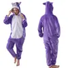Outono e Inverno Gato da Meia-Noite Crianças Gato Roxo Diana Animal de Desenho Animado Pijama de Flanela Roupas de Casa Masculinas e Femininas