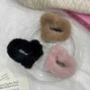 Horquilla de pelo de felpa con forma de corazón para otoño e invierno, pinza para el pelo en la parte posterior de la cabeza, pinza de agarre para mujer, pinza de tiburón peludo Advanced Sense, tocado