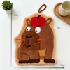 Toalha de mão Kapito fofa de desenho animado, absorvente e de secagem rápida, toalha de mão para cozinha, toalha de pendurar de desenho animado para banheiro infantil