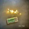 Cadena de Luces LED de Cable de Cobre con Estrellas y Copos de Nieve para Decoración de Ambiente, Caja de Batería, Cable de Cuero, Control Remoto, Cadena de Luces Brillantes de Ocho Funciones
