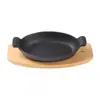 Plancha de Hierro Fundido Ovalada para Filete Sartén Gruesa Parrilla Doméstica Gas Comercial Rectangular Placa Barbacoa