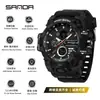 Nuevo Reloj Electrónico Transfronterizo Sanda para Hombre, Deportivo, Resistente al Agua, Luminoso, Doble Pantalla, Multifunción, Modelo Popular