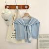Chal de Punto Cruzado para Mujer Primavera y Otoño 2024 Color Cuello Falso Protección de Columna Cervical Habitación con Aire Acondicionado Cálido Hombro Capa Pequeña Exterior