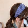 Diadema Estilo Coreano Azul Rayado Ola Lunares Edición Ancha Moda Combinable Muestra el Rostro Diadema Pequeña Tarjeta para el Cabello Adorno para la Cabeza Nuevo Primavera 2025