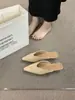 Mules de Gamuza con Punta Aguda y Tacón de Cuña Chuyuji para Mujer, Sandalias de Verano para Exteriores de Bajo Tacón Estilo Europeo y Americano