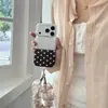 Design de patchwork de bolinhas de renda, adequado para capas de celular iPhone 18 Pro Max, alças de celular Apple 17, 16, estilo minimalista, 15, bordas arredondadas