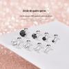 999 prata quatro- garra brincos temperamento feminino moda coreana strass zircão brincos coringa elegante orelha jóias atacado
