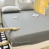 Nuevo juego de tres piezas de sábana bajera ajustada de algodón puro clase A, protector de colchón 100% algodón, sábana, cubrecama al por mayor