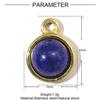 Colgante de acero de titanio DIY de piedra natural de gota de agua de lapislázuli francés para mujer, redondo ovalado, joyería de acero inoxidable, collar colgante