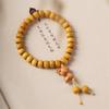 Pulsera de Cuentas de Nanmu Dorado para Hombre y Mujer, Cuentas de Madera, Rosario de Zorro, Joyería Wen Play