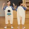 Pijamas de una pieza para niños, ropa de casa de una pieza para niños, de verano, de algodón fino para niños pequeños y ropa de verano para niños mayores