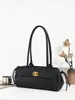 Bolsa baguette estilo Chanel verão 2026 nova com padrão de diamante e textura de lichia, bolsa de mão tipo bowling de couro bovino, bolsa de ombro, bolsa tote