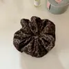 Elástico de Cabelo Scrunchie Estampa de Leopardo Moda Tendência Estilo Coreano Luxo Leve Versátil High-End