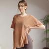 Top esportivo de malha de verão feminino emagrecimento solto fitness camiseta de manga curta de secagem rápida respirável roupas de ioga blusa de corrida