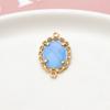 Colgante de cristal transparente con diamantes de imitación y encaje ovalado de color, para hacer tú mismo, pendientes, collares, accesorios de joyería