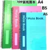 Caderno Espiral A5 100 Páginas B5 Colorido A4 Caderno Espiral Virada Lateral PP Bloco de Notas de Escritório Papelaria Caderno