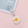 Bonito margarida cor chaveiro pingente pequeno fresco DIY chaveiro resina acessórios ornamentos saco decoração
