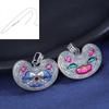 Mañana candado de larga vida plata pura 999 vintage doble cara Peonía Loto candado rico candado Ruyi collar