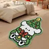 Adorable Árbol de Navidad Hombre de Jengibre Terciopelo de Cristal Felpudo Decorativo Hogar Sala de Estar Cocina Pasillo Felpudo Grueso Extraterrestre
