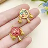 12 Mancuernas de Fortuna Doradas Lisas, Candado de Longevidad, Sonajero de Salud Colgante para Collar Pulsera Accesorios de Joyería DIY