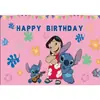 Estilo Hawaiano Stitch Stitch Dibujo Animado Fiesta de Revelación de Género Fondo de Foto de Cumpleaños Accesorios