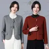 Nueva colección 2026 de ropa de maternidad transfronteriza: Blusas casuales de cuello redondo en un nuevo estilo chino, con un diseño juvenil y moderno que estiliza la figura y es versátil para usar en capas
