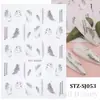 Pegatinas de arte de uñas de flor de durazno nuevas transfronterizas, pegatinas de arte de uñas iridiscentes de hoja de arce de otoño 3D, al por mayor
