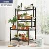 Estantería de flores de hierro forjado y acero inoxidable, para balcón, patio, escalera de piso a piso, multicapa, con estructura carnosa.