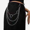 Europeo y Americano Transfronterizo Trendy Personalizado Hip Hop Anillo de Metal Cadena de Cintura Moda Estilo Punk Genial Guapo Multicapa Cadena de Ropa Decoración de Cintura
