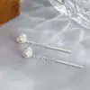 Mercadorias genuínas Linha de Orelha Banhada a Cobre e Prata para Meninas Design Curto de Nicho Brincos Simples para o Dia a Dia All-match de Alto Padrão