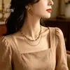 Collar de Piedras Naturales de Colores Mixtos con Perlas de Agua Dulce en Forma de Arroz y Cuentas de Vidrio Dopamina de Colores, Acabado de Alta Gama para Mujer, Gargantilla de Primavera y Verano
